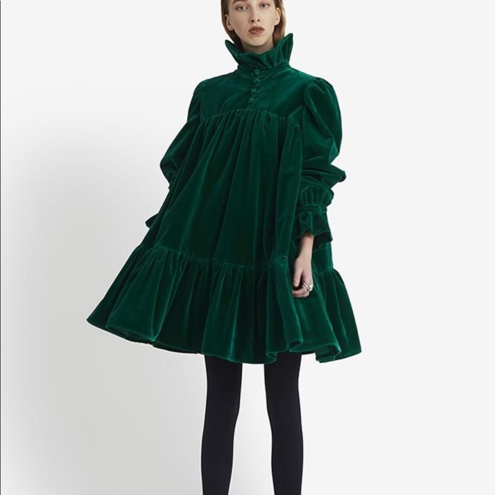AVAVAV Green Mini Velvet Dress - S/M